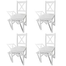 Chaises de salle à manger 4 pcs Blanc Bois de pin