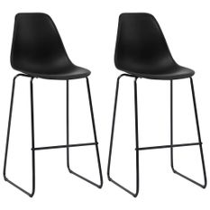 Chaises haute de bar noir Skoza - Lot de 2