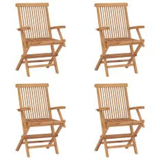Chaises pliables de jardin 4 pcs Bois de teck solide