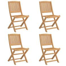 Chaises pliables de jardin 4 pcs bois massif d'acacia