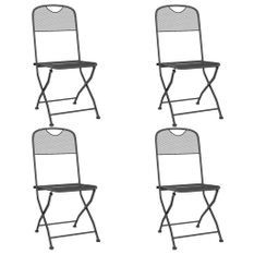 Chaises pliables de jardin 4 pcs Maille métallique Anthracite