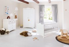 Chambre bébé 3 pièces bois laqué blanc Florentina 70x140 cm