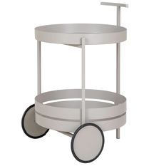 Chariot de bar 2 étagères en acier gris BEJA