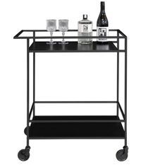 Chariot de bar VITA – Bois naturel ou métal noir/blanc