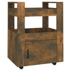 Chariot de cuisine Chêne fumé 60x45x80 cm Bois d'ingénierie