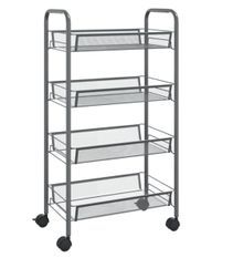 Chariot de cuisine en métal 4 niveaux Loma L 46 x H 85 x P 26 cm - Compact et Polyvalent