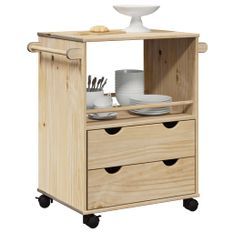 Chariot de cuisine OTTA 71x45x80 cm bois massif de pin