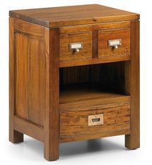 Chevet 3 tiroirs en bois d'acajou massif FALKANE