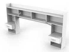 Environnement de lit + liseuses - Décor blanc - L 221.8 x P 37.6 x H 108.5 cm