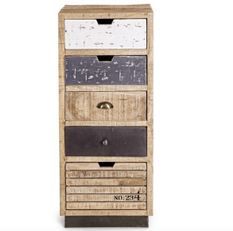 Chiffonnier 5 tiroirs VINTA – bois massif de manguier – 45 x 110 cm