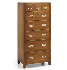 Chiffonnier en bois massif de Mindy marron 8 tiroirs SOKY