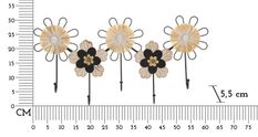 Cintre mural en fer, bois et raphia, 61 x 5,5 x 30,5 cm