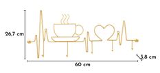 Cintre mural pour petit-déjeuner doré cm 60 x 3,8 x 26,7