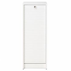 Classeur à rideau blanc BOSTA – Meuble de rangement sécurisé 5 niches avec serrure