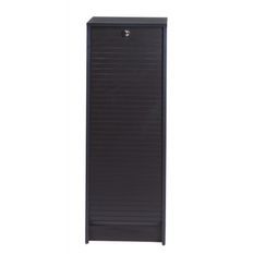 Classeur à rideau noir BOSTA 104 cm – Meuble de rangement sécurisé 5 niches avec serrure