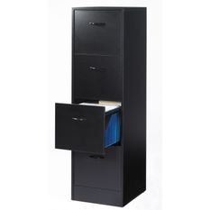 Classeur bureau 4 tiroirs OFFICE 140 cm – Meuble vertical pour dossiers suspendus