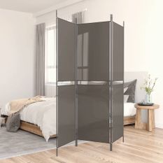 Cloison de séparation 3 panneaux Anthracite 150x220 cm Tissu