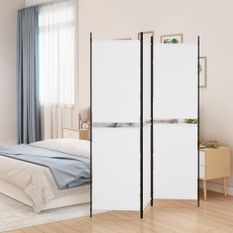 Cloison de séparation 3 panneaux Blanc 150x180 cm Tissu