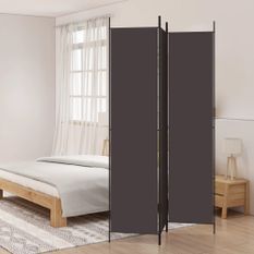 Cloison de séparation 3 panneaux Marron 150x220 cm Tissu
