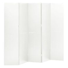 Cloison de séparation 5 panneaux Blanc 200x180 cm Acier