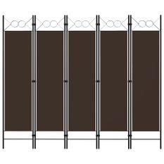 Cloison de séparation 5 panneaux Marron 200x180 cm