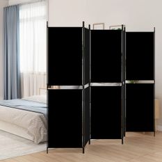 Cloison de séparation 5 panneaux Noir 250x180 cm Tissu