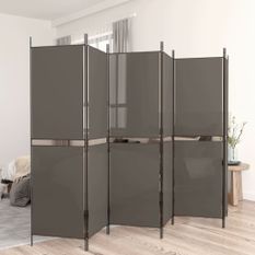 Cloison de séparation 6 panneaux Anthracite 300x200 cm Tissu