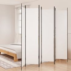 Cloison de séparation 6 panneaux Blanc 300x220 cm Tissu