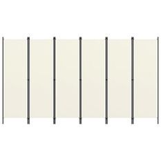 Cloison de séparation 6 panneaux Blanc crème 300x180 cm