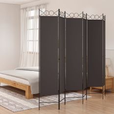 Cloison de séparation 6 panneaux Marron 240x200 cm Tissu