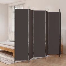 Cloison de séparation 6 panneaux Marron 300x200 cm Tissu