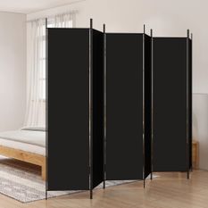 Cloison de séparation 6 panneaux Noir 300x200 cm Tissu