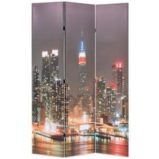 Cloison de séparation pliable 120x170 cm New York la nuit