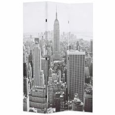 Cloison de séparation pliable 120x170 cm New York Noir et blanc