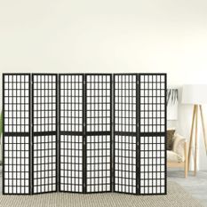 Cloison de séparation pliable 6 panneaux 240x170 cm Noir