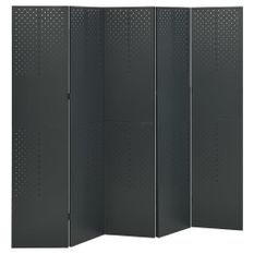 Cloisons de séparation 5 panneaux 2 pcs Anthracite 200x180 cm