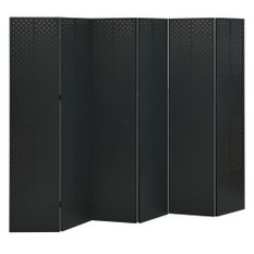 Cloisons de séparation 6 panneaux 2 pcs Noir 240x180 cm Acier