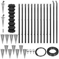 Clôture à mailles et pointes d'ancrage 0,8 x 25 m Gris