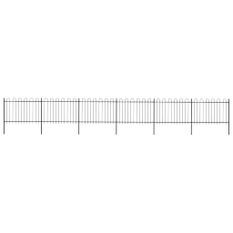 Clôture de jardin avec dessus en cerceau Acier 10,2x1,2 m Noir