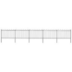 Clôture de jardin avec dessus en cerceau Acier 8,5 x 1,2 m Noir