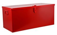 Coffre de chantier avec plateau amovible métal rouge Dax L 85 x H 40 x P 40
