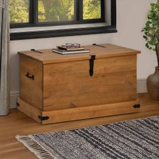 Coffre de rangement HALDEN 91x48x47 cm bois massif pin