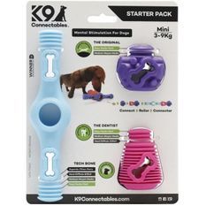 Coffret K9 Connectables Starter Pack jouet puzzle stimulant pour chiens MINI - Bleu/Violet/Rose