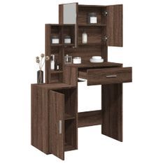 Coiffeuse avec armoire chêne marron 80x35x132 cm