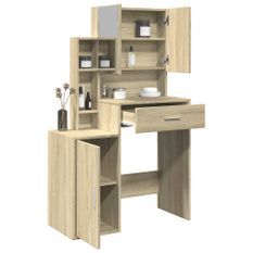 Coiffeuse avec armoire chêne sonoma 80x35x132 cm