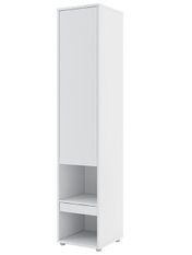Colonne de rangement avec étagères et 1 tiroir blanc brillant Noby 45 cm