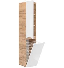 Colonne de salle de bain ARUBA avec panier à linge intégré – Rangement suspendu moderne