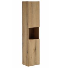 Colonne de salle de bain suspendue NOVA OAK – Rangement élégant finition Chêne Naturel