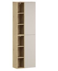 Colonne murale DALIA 50 cm Cachemire 2 portes – Meuble de salle de bain suspendu avec niches ouvertes