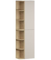 Colonne suspendue DALIA 50 cm Cachemire 2 portes avec niches ouvertes arrondies – Meuble de rangement design pour salle de bain